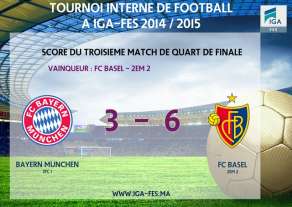 IGA Fès - Tournoi interne de football à IGA-Fès 2014/2015 : Score du troisième match de quart de finale