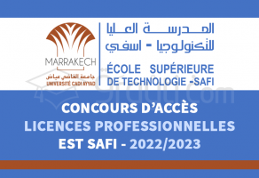 Concours d’accès aux Licences Professionnelles de l'EST Safi 2022-2023