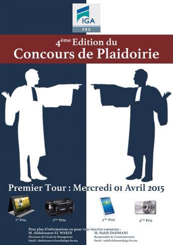 IGA Fès: Concours de Plaidoirie 2014/2015