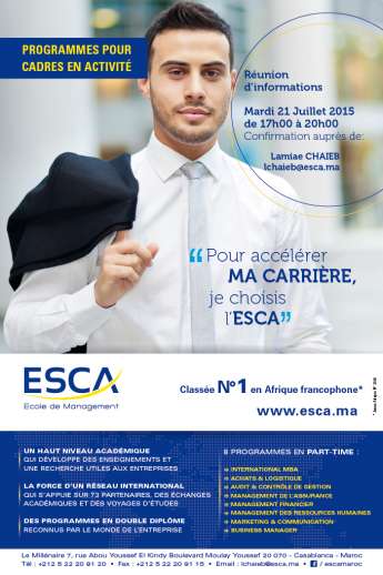 ESCA, Réunion d'informations: Formation continue
