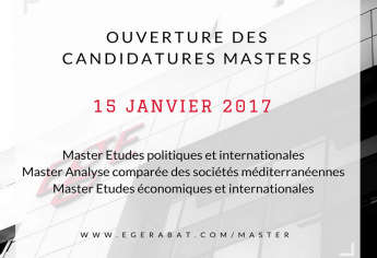Ouverture des candidatures Masters EGE Rabat 2017/2018
