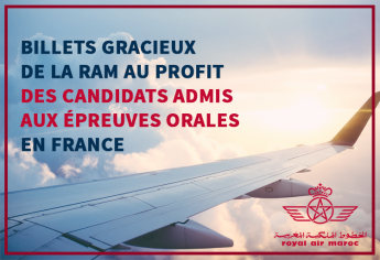 Attribution des billets gracieux de la RAM au profit des candidats admis aux épreuves orales en France 2019