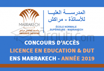 Concours d'accès au Cycle Licence en Education (CLE) et DUT à l'ENS Marrakech 2019