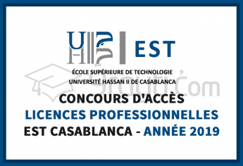 Concours d'accès aux Licences Professionnelles à l'EST Casablanca 2019