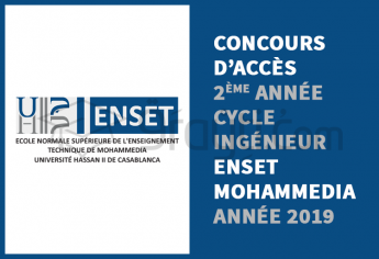 Concours d'accès en 2ème année du cycle d'ingénieur à l’ENSET Mohammedia 2019