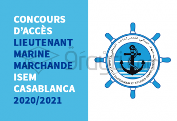 Concours d'accès au cycle de Lieutenant de la Marine Marchande de l'ISEM Casablanca 2020