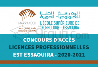Concours d'accès aux Licences Professionnelles de l'EST Essaouira 2020-2021
