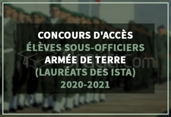 Concours d'accès au cycle des Élèves Sous-Officiers de l'Armée de Terre pour les lauréats des ISTA 2020-2021