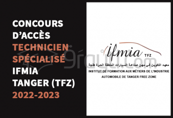 Concours d'accès au cycle Technicien Spécialisé de l'IFMIA Tanger 2022-2023