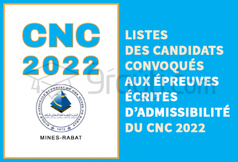 Listes des candidats convoqués aux épreuves écrites du CNC 2022