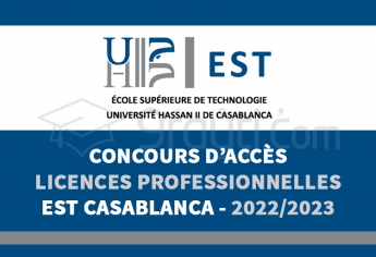 Concours d'accès aux Licences Professionnelles de l'EST Casablanca 2022-2023