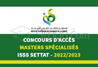 Concours d'accès aux Masters Spécialisés de l'ISSS Settat 2022-2023