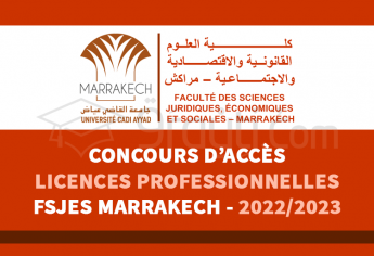 Concours d'accès aux Licences Professionnelles de FSJES Marrakech 2022-2023