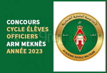 Concours cycle Élèves Officiers de l'ARM Meknès 2023