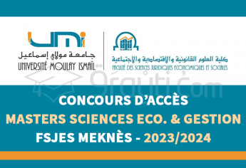 Concours Masters en Sciences Economiques et Gestion de FSJES Meknès 2023-2024