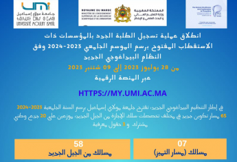 التسجيل بمؤسسات جامعة مولاي إسماعيل بمكناس ذات الولوج المفتوح (مسالك الإجازة + مسار التميز) 2023-2024