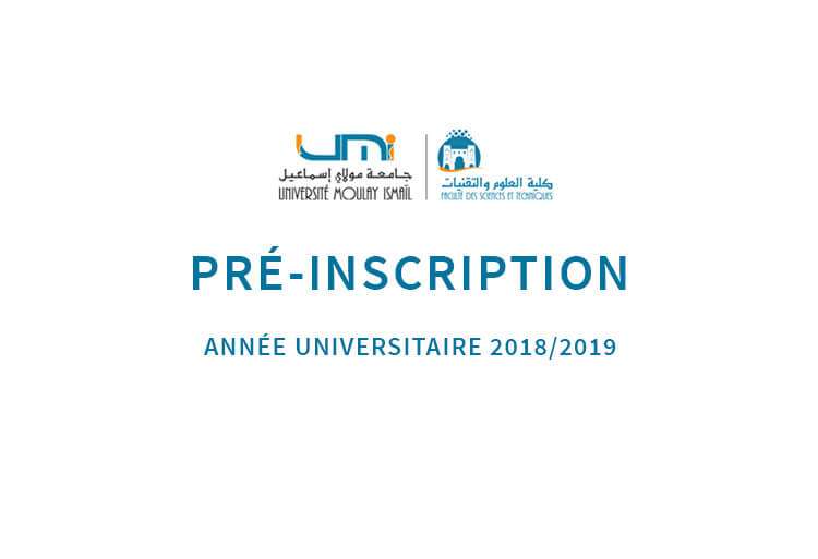 FST Errachidia lancement des préinscriptions au titre de l'année 2018/2019