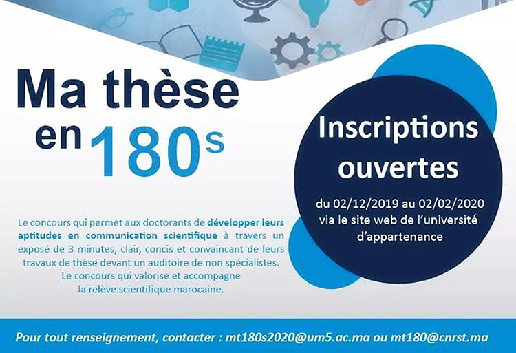 Édition 2020 du concours francophone international « Ma Thèse en 180 Secondes » (MT180)