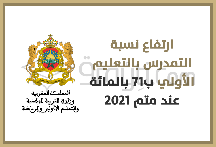 ارتفاع نسبة التمدرس بالتعليم الأولي ب71 بالمائة عند متم 2021