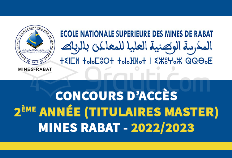Titulaires de Master : Concours d'accès en 2ème année de Mines Rabat 2022-2023
